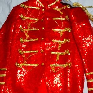 Red Sequens Military Style Jacket